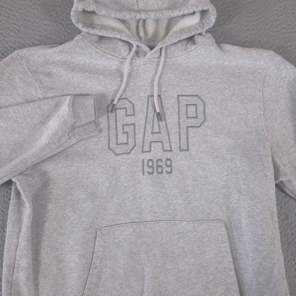 Gap Hoodie Mens Large Heavyweight Oversized Logo Cotton Blend Fleece Pullover